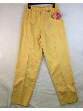 Vintage 80s Bend Over Pants 10 Yellow Pull On Vibrant Retro Country Rockabilly